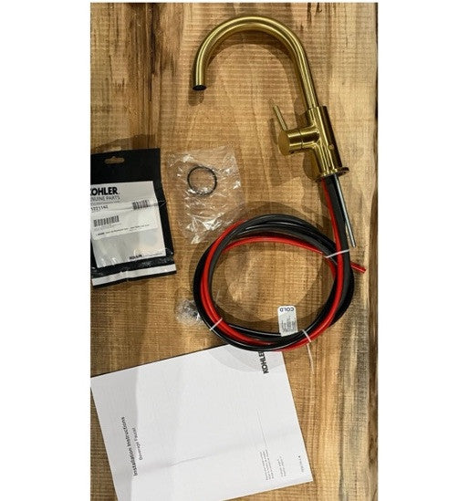 Kohler Contemporary K-26369-2MB Beverage Faucet, Vibrant Brushed Modern Brass,