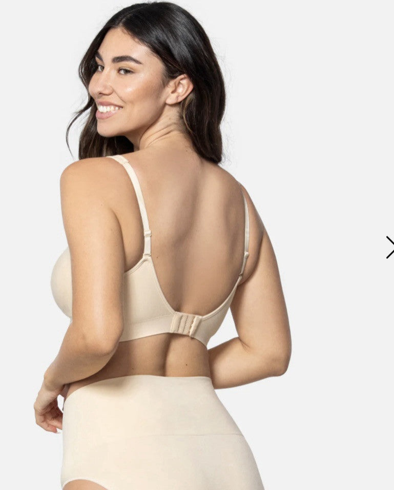 Underoutfit The Comfort Shaping Bra w/ adjustable straps 459- size small, Sand