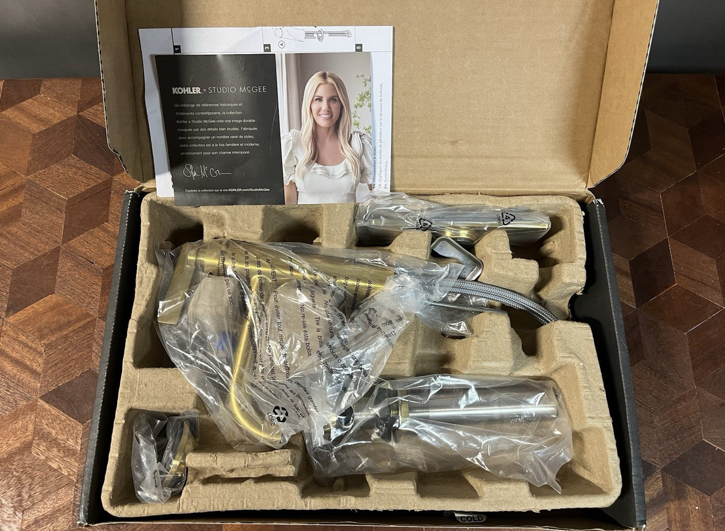 Kohler Castia Studio McGee K-35907-4-2MB Bathroom Sink Faucet Moderne Brass New