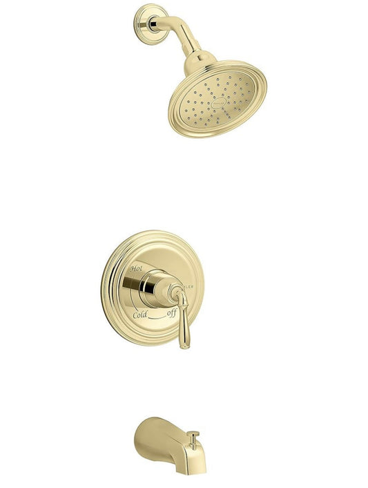 Kohler K-TS395-4-PB Devonshire Rite-Temp Bath & Shower Trim Kit, Polished Brass,