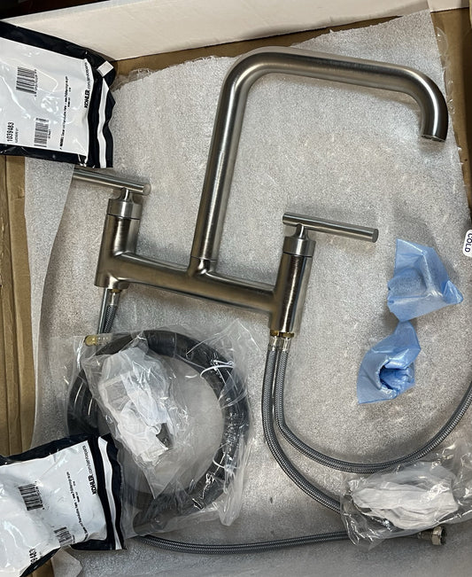 Kohler Purist 7548-4-VS Bridge Kitchen Faucet w/ Side Sprayer - Vibrant Stainles