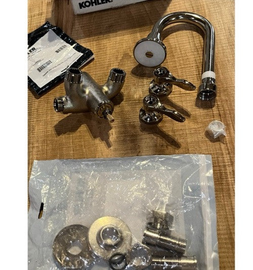 Kohler K-730T70-4AJR-SR Wall-Mount Bathroom Faucet – Vibrant Bright Nickel, ADA