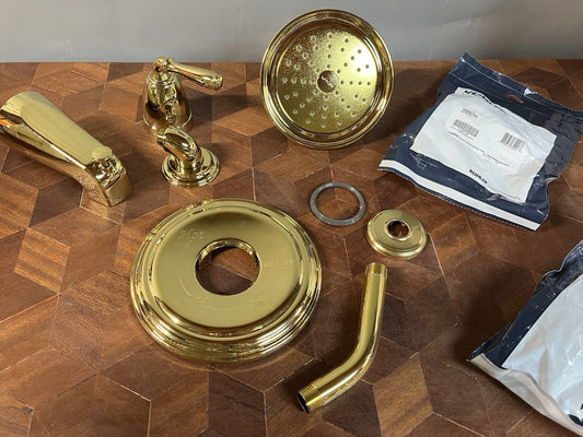 Kohler K-TS395-4-PB Devonshire Rite-Temp Bath & Shower Trim Kit, Polished Brass,