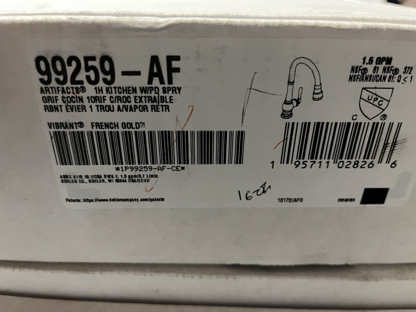 Kohler Artifacts Pull-Down Kitchen Faucet K-99259-AF – Vibrant French Gold ✨