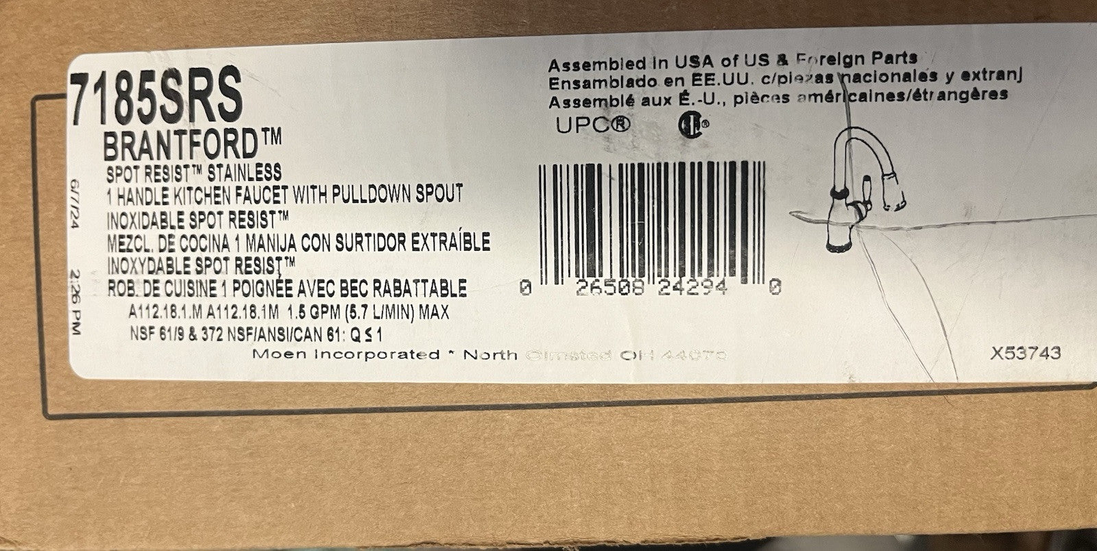 Moen Brantford 7185SRS Pull-Down Kitchen Faucet – Spot Resist Stainless