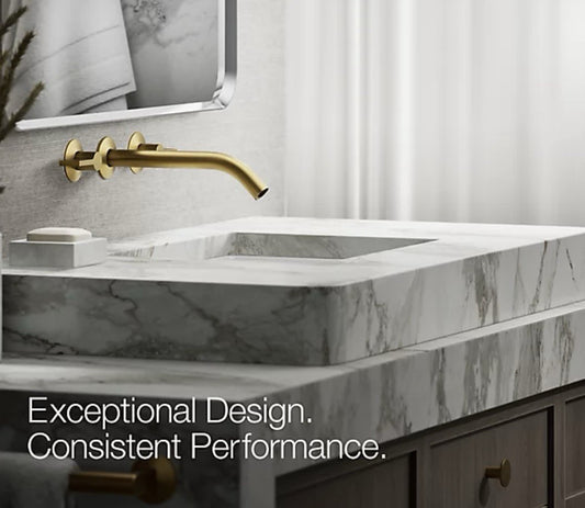 Kohler Components Wall-Mount Sink Faucet Spout 10" K-T23890-2MB Brushed Brass