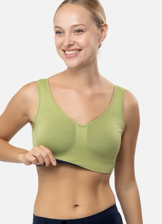 Underoutfit Everyday Comfort Reversible Bralette-452 navy/green, size large