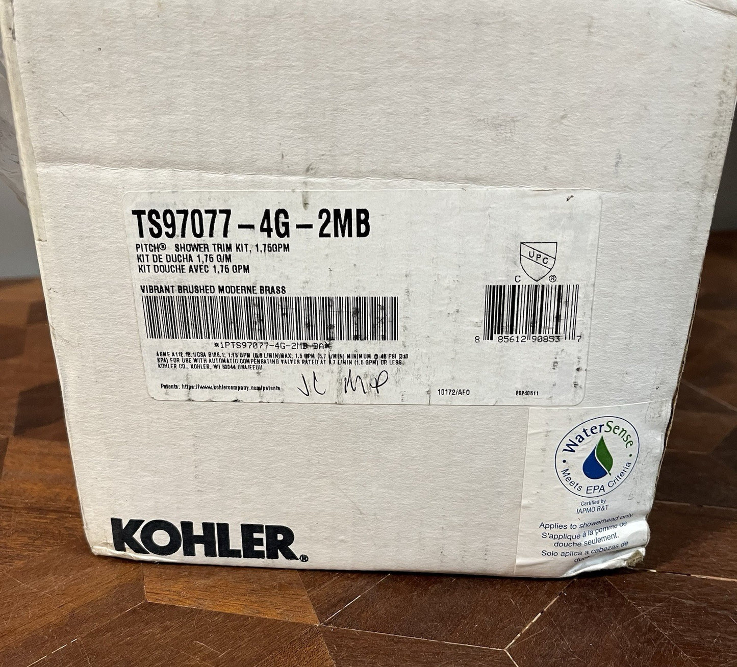 Kohler TS97077-4G-2MB Pitch Rite-Temp Shower Trim Kit - Vibrant Brushed Brass