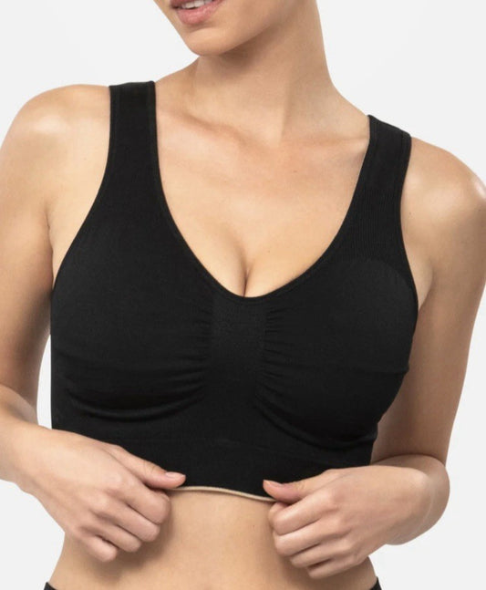 Underoutfit Everyday Comfort Reversible Bralette -452,  Size XL  - black/sand