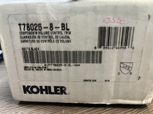 Kohler T78025-8-BL Matte Black Volume Control Trim – Modern Minimalist Design