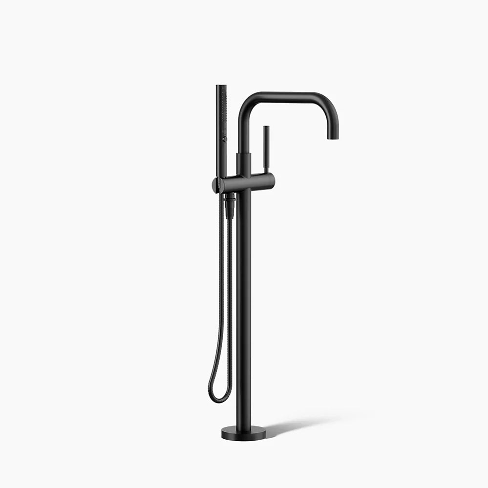 Kohler K-T97328-4-BL Matte Black Floor Tub Filler w/ Handshower & Diverter